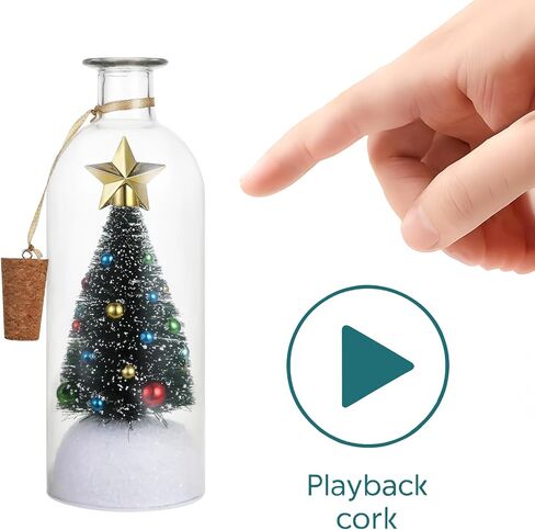Recordable Ornament,Christmas Tree with Message Bottle for Table Centerpieces、Mantel、Living Room、Bedroom、Office,Fun in Saudi Arabia
