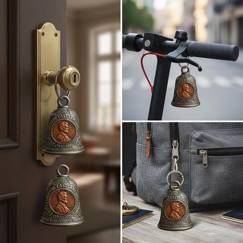 Commemorative Coin Bell Featuring The Final Lincoln Penny and Liberty Tribute,Vintage The Last Cent Hanging Bell Ornament Celebrate 232 Years of U.S. History(2Pcs) in Saudi Arabia