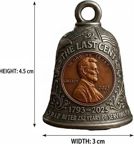 Commemorative Coin Bell Featuring The Final Lincoln Penny and Liberty Tribute,Vintage The Last Cent Hanging Bell Ornament Celebrate 232 Years of U.S. History(2Pcs) in Saudi Arabia