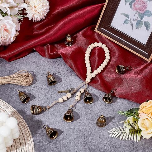 UNICRAFTALE 14Pcs Vintage Copper Bells Antique Bronze Jingle Bells Handmade Small Brass Bells for Crafts Door Bells with Lanyard for Wind Chimes Home School Office Wedding Christmas Tree Decorations in Saudi Arabia