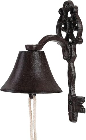 Vintage Cast Iron Decorative Doorbell, Dinner Bell, Black Hanging Bell, Retro Style Outdoor Bell for Dinner, Indoor, Outdoor, School, Bar, Reception in Saudi Arabia