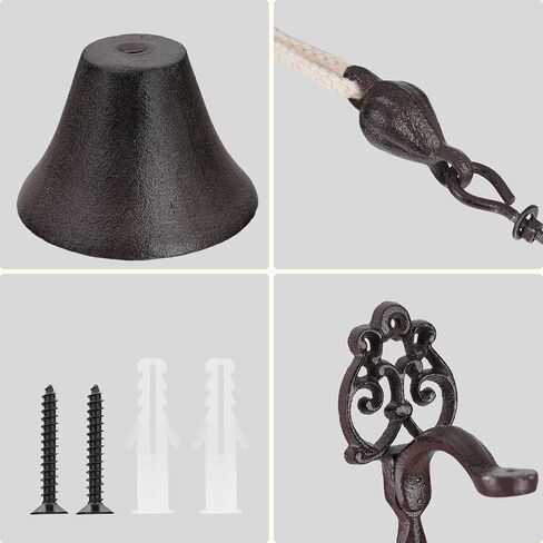 Vintage Cast Iron Decorative Doorbell, Dinner Bell, Black Hanging Bell, Retro Style Outdoor Bell for Dinner, Indoor, Outdoor, School, Bar, Reception in Saudi Arabia
