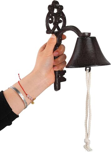 Vintage Cast Iron Decorative Doorbell, Dinner Bell, Black Hanging Bell, Retro Style Outdoor Bell for Dinner, Indoor, Outdoor, School, Bar, Reception in Saudi Arabia