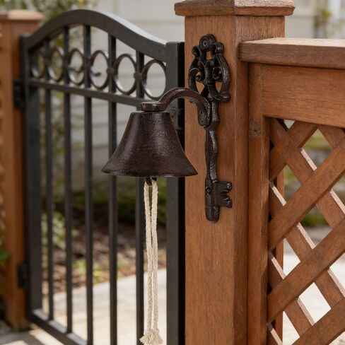 Vintage Cast Iron Decorative Doorbell, Dinner Bell, Black Hanging Bell, Retro Style Outdoor Bell for Dinner, Indoor, Outdoor, School, Bar, Reception in Saudi Arabia