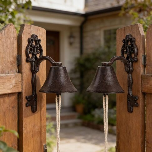Vintage Cast Iron Decorative Doorbell, Dinner Bell, Black Hanging Bell, Retro Style Outdoor Bell for Dinner, Indoor, Outdoor, School, Bar, Reception in Saudi Arabia