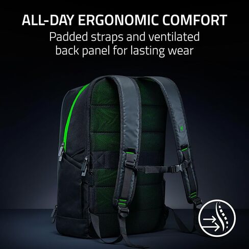 Razer Rogue V4 16" Gaming Laptop Backpack — Tear & Water Resistant Exterior, Shockproof Sleeve Fits Up to 16 inch Laptops, Ergonomic Comfort, Made with Recycled Material, Padded Shoulder Straps in Kuwait