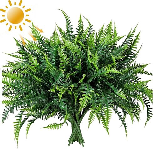alyptus UV Resistant Fake Plants, 16 Bundles Artificial Plants Greenery, Realistic Fake Fern for Porch Decor & Outdoor Use in Saudi Arabia