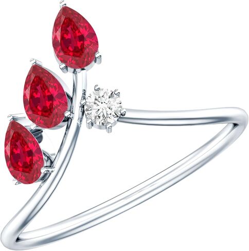 مختبر معتمد نمت Ruby Moissanite Ring ، AAAA Quality ، حارس Ruby Ring للنساء - جاهز للهدية in Kuwait