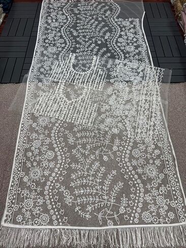 Women's Net Sequin Embroidery Sequence Saree Work With Unstitched Blouse Piece in Kuwait