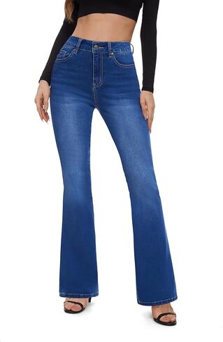 FLYING BANANA Women's High Waisted Butt Lifting Stretch Bootcut Jeans in Kuwait