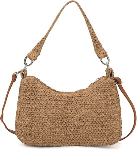 Summer Straw Purses for Women Small Woven Shoulder Bag with Strap Straw Handbags for Vacation in Saudi Arabia