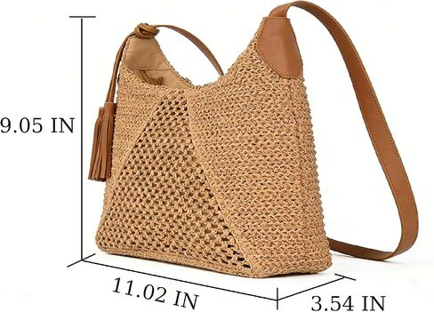 Beach Bag Shoulder Mesh Summer Vacation Straw Purse Woven Beach Bags For Women 2026 Handbags in Saudi Arabia
