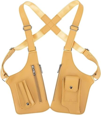 Premium Leather Adjustable Underarm Shoulder Holster Bag for Men and Women，Multi-Pocket Anti-Theft Double Shoulder Armpit Bag in Saudi Arabia