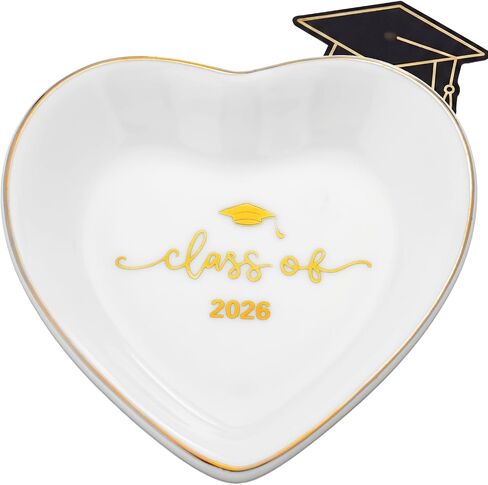 Class of 2026 Graduation Gift for Her Ceramic Jewelry Tray Dish Congratulations Gift Trinket Ring Dish for College Graduation Best Friends Nieces Sisters Memorial Present in Saudi Arabia