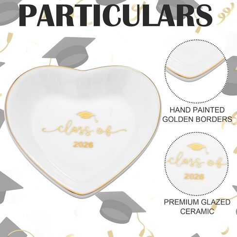 Class of 2026 Graduation Gift for Her Ceramic Jewelry Tray Dish Congratulations Gift Trinket Ring Dish for College Graduation Best Friends Nieces Sisters Memorial Present in Saudi Arabia