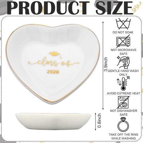 Class of 2026 Graduation Gift for Her Ceramic Jewelry Tray Dish Congratulations Gift Trinket Ring Dish for College Graduation Best Friends Nieces Sisters Memorial Present in Saudi Arabia