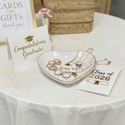 Class of 2026 Graduation Gift for Her Ceramic Jewelry Tray Dish Congratulations Gift Trinket Ring Dish for College Graduation Best Friends Nieces Sisters Memorial Present in Saudi Arabia