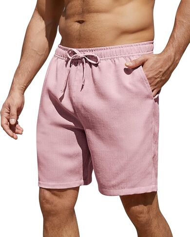 Casual Shorts for Men 7 Inch Casual Solid Men's Chino Shorts Relaxed Fit for Travel Beach in Saudi Arabia
