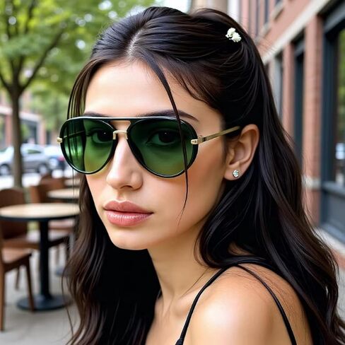 نظارات شمسية كلاسيكية كبيرة الحجم بتصميم طيار للنساء والرجال، نظارات شمسية كلاسيكية بتصميم كلاسيكي من السبعينيات للنساء والرجال in Kuwait