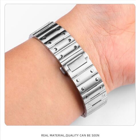 316L Solid Stainless Steel Strap Adapted，For Cartier Santos watchband Santos100 Santos butterfly buckle bracelet 21mm Men's in Kuwait