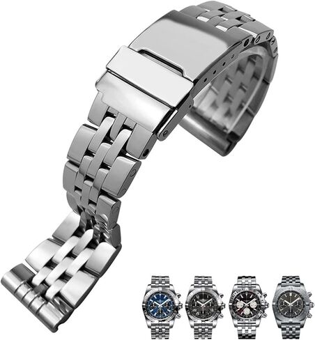 KLVN 24mm Wrist Bracelets 316L Stainless Steel Watch Strap For Breitling Premier Avenger Super Ocean 20mm 22mm Metal Watch Bands in Saudi Arabia