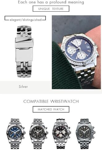 KLVN 24mm Wrist Bracelets 316L Stainless Steel Watch Strap For Breitling Premier Avenger Super Ocean 20mm 22mm Metal Watch Bands in Saudi Arabia