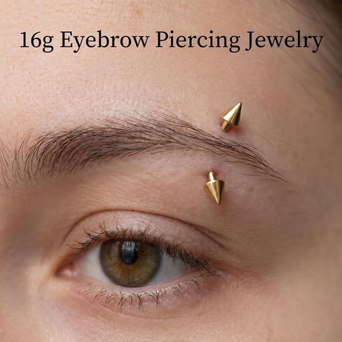 Eyebrow Piercing Jewelry, 9 Pcs Gold Jewelry Surgical Steel Curved Barbell Eyebrow Rings for Women Men CZ Tiny Labret Lip Navel Belly Button Helix Conch Daith Piercing 6mm/8mm/10mm in Saudi Arabia