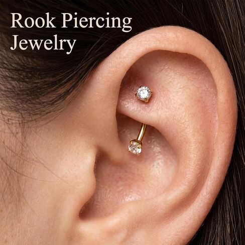 Eyebrow Piercing Jewelry, 9 Pcs Gold Jewelry Surgical Steel Curved Barbell Eyebrow Rings for Women Men CZ Tiny Labret Lip Navel Belly Button Helix Conch Daith Piercing 6mm/8mm/10mm in Saudi Arabia