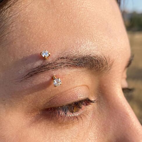Eyebrow Piercing Jewelry, 9 Pcs Gold Jewelry Surgical Steel Curved Barbell Eyebrow Rings for Women Men CZ Tiny Labret Lip Navel Belly Button Helix Conch Daith Piercing 6mm/8mm/10mm in Saudi Arabia