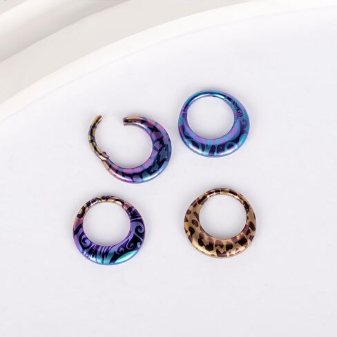 Vankula G23 التيتانيوم قزحي الحاجز الفرس الدائري 1.2mm 16G الحد الأدنى مستقبلية يتوقف الأنف الدائري هيبوالرجينيك اللولب الغضروف ثقب المجوهرات للنساء الرجال in Kuwait