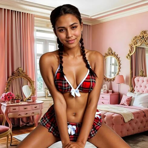School Girl Outfit Lingerie, Schoolgirl Lingerie Outfit for Women Student Costume Roleplay Mini Skirt Halloween 2026 Onesize 2-8 in Saudi Arabia