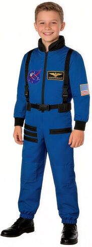 Kids Astronaut Costume Boys Space Jumpsuit Outfit for Career Day Dress Up Cosplay Halloween in Saudi Arabia