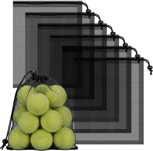 6-Pack Mesh Bags Drawstring- 11.8'' x 9.8'' Breathable Mesh Bag w/Lock for Gym,Travel, Camping, Beach - Multipurpose Storage Net Bag for Balls, Swim Gear, Laundry, Toys in Kuwait