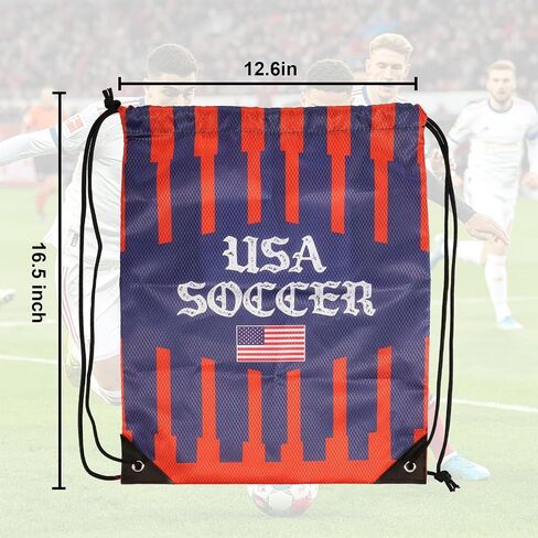 OUEST World Cup Drawstring Bag 2026 for Soccer Events, USA Flags Bag Great Gifts for Football Fans Gym String Bag for World Cup Events Sports in Saudi Arabia