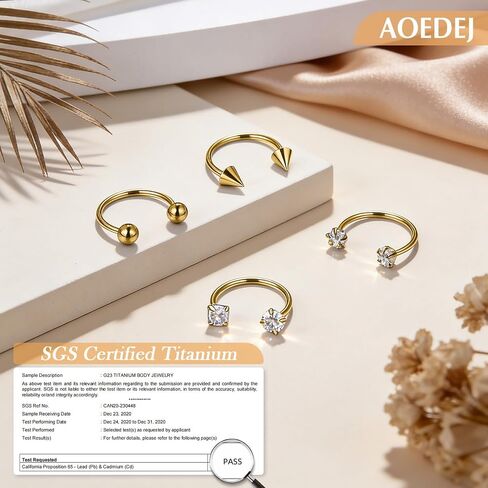 aoedej 20g التيتانيوم حدوة الحصان الأنف خواتم داخليا مترابطة الحاجز مجوهرات الشفاه خواتم هوب labret مجوهرات سبايك تشيكوسلوفاكيا الكرة الحصان حذاء الأنف الدائري الأطواق للنساء الرجال in Kuwait