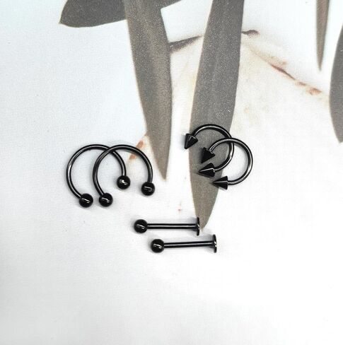 40Pcs 16G Lip Rings 316L Surgical Steel Snake Bite Labret Jewelry Monroe Lip Barbell Ring Daith Tragus Helix Nose Septum Piercing for Women Men 6mm/8mm/10mm/12mm in Saudi Arabia