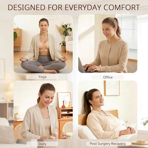 5-Pack Front Closure Bras Mastectomy Breathable Post Surgery Bralettes Set Wireless No Underwire in Saudi Arabia