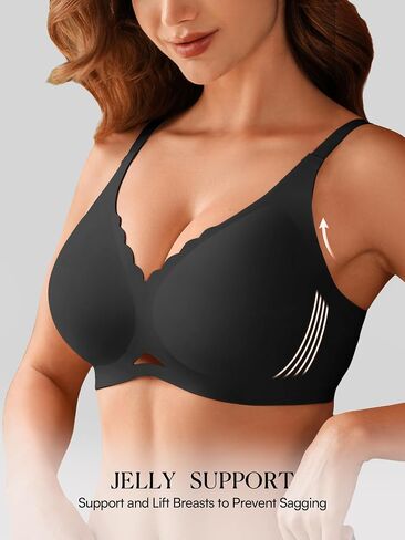 Wireless Jelly Bras for Women- Padded Bra No Underwire, Seamless Comfort Bralette with Support, Everyday T-Shirt Bra in Saudi Arabia