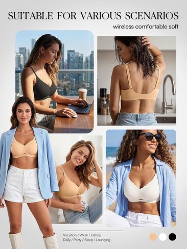 Wireless Jelly Bras for Women- Padded Bra No Underwire, Seamless Comfort Bralette with Support, Everyday T-Shirt Bra in Saudi Arabia