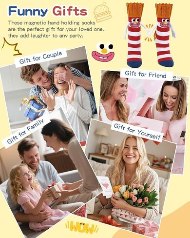 Funny Magnetic Food Socks for Women Girls, Crazy French Fries Hand Holding Crew Socks, Cute Novelty Cotton Sock White Elephant Gifts for Foodie Adult Stocking Stuffer in Saudi Arabia
