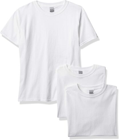تي شيرتات عصرية من Gildan للأطفال من القطن الثقيل للجنسين، Azalea/Sportsgrey/White، Large US in Kuwait