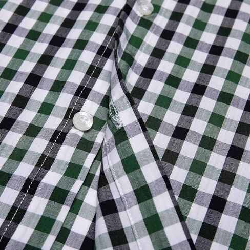 Button Down Plaid Boy Shirt: Kids Aged 4-13 Short Sleeve Cotton Breathable Top - Casual for Travel Church Wedding Outdoor in Saudi Arabia