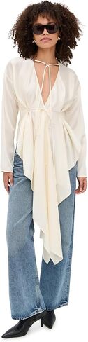 Helmut Lang Women's Long Sleeve Scarf Drape Top in Saudi Arabia