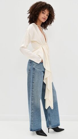Helmut Lang Women's Long Sleeve Scarf Drape Top in Saudi Arabia