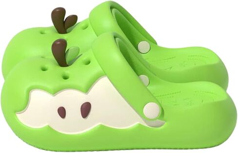 Apple-Shaped Clogs for Women – Fun Fruit-Designed Summer Sandals with Thick Sole, Non-Slip Outsole, Breathable Design, Cute Cartoon Style Indoor Outdoor Shoes in Saudi Arabia