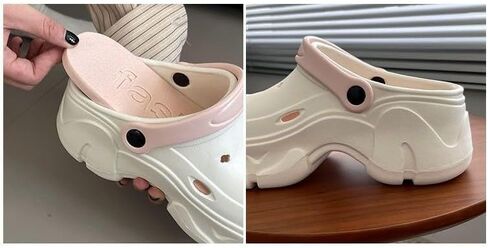 Women's DIY Platform（Sole 8cm） Clogs Slip On Slides Shoes Beach Sandals Gardener Clog Hight Heels Mule Slippers Garden Shoes Sandals in Saudi Arabia