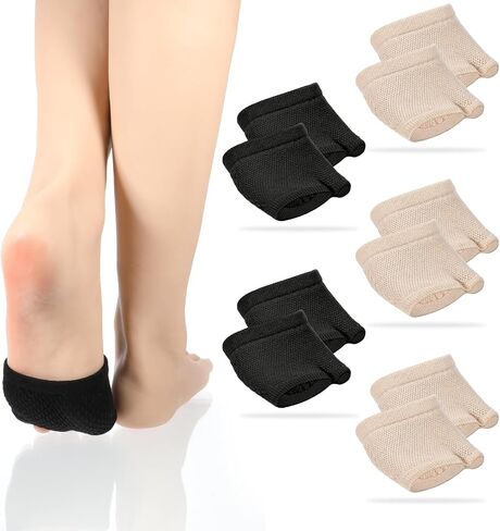 QfwdfcTrenz 5 Pairs Women Open Toe Half Socks, Cotton Peep Toe Sandal Liner Socks Non-Slip Toes Covers No Show Toeless Half Sock for Clogs Flip Flops Slides Slippers(3 Beige, 2 Black) in Kuwait