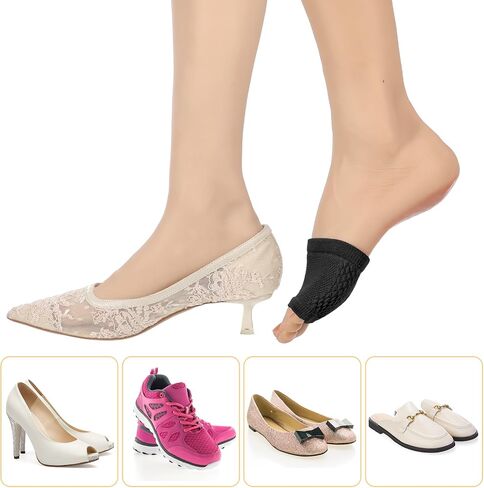 QfwdfcTrenz 5 Pairs Women Open Toe Half Socks, Cotton Peep Toe Sandal Liner Socks Non-Slip Toes Covers No Show Toeless Half Sock for Clogs Flip Flops Slides Slippers(3 Beige, 2 Black) in Kuwait