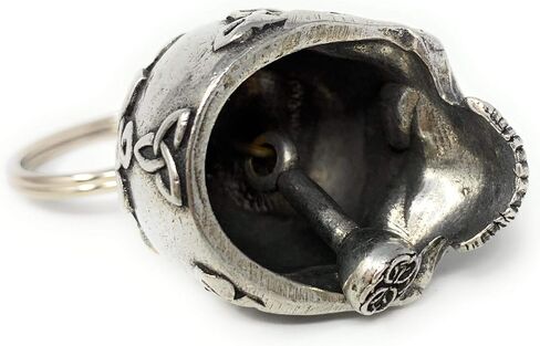 Bravo Bells Celtic Skull Motorcycle Bell - Biker Good Luck Charm | Solid pewter biker bell. Includes split ring, velvet gift pouch and legend card. Universal fit. Made in USA. in Kuwait