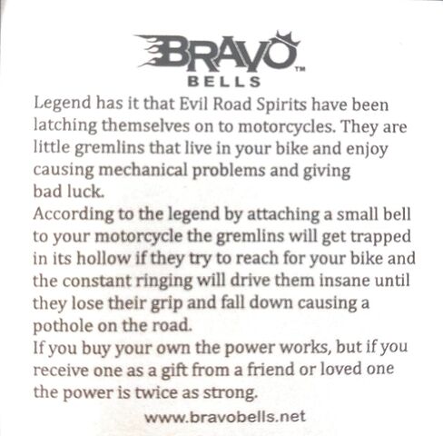Bravo Bells Celtic Skull Motorcycle Bell - Biker Good Luck Charm | Solid pewter biker bell. Includes split ring, velvet gift pouch and legend card. Universal fit. Made in USA. in Kuwait